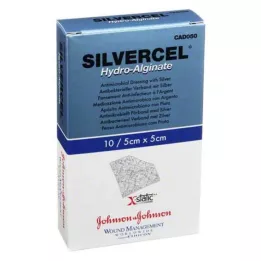 SILVERCEL Hydroalginatbandasje 5x5 cm, 10 stk