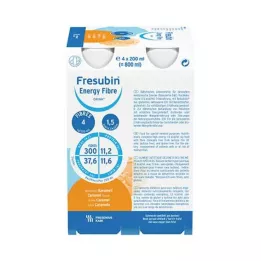 FRESUBIN ENERGY Fiber DRINK Karamell drikkeflaske, 4X200 ml