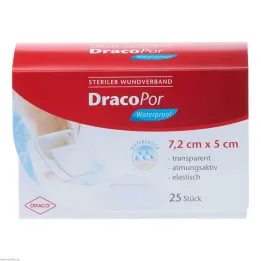 DracoPor vanntett sårbandasje 5x7,2 cm steril, 25 stk