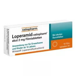 LOPERAMID-ratiopharm akut 2 mg filmdrasjerte tabletter, 10 stk