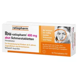 IBU-RATIOPHARM 400 mg akutte smertetabletter, filmdrasjerte tabletter, 10 stk