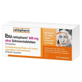IBU-RATIOPHARM 400 mg akutte smertetabletter, filmdrasjerte tabletter, 20 stk
