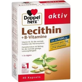 DOPPELHERZ Lecithin+B -vitaminkapsler, 40 stk