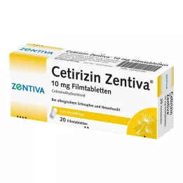 CETIRIZIN Zentiva 10 mg filmdrasjerte tabletter, 20 stk