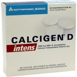 Calcigen D Intension 1000 mg / 880 I. E. tyggbare tabletter, 20 stk