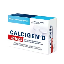 CALCIGEN D intens 1000 mg/880 I.E. tyggetabletter, 120 stk