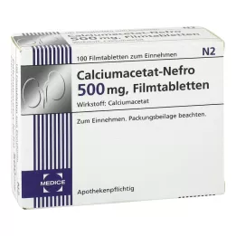 CALCIUMACETAT NEFRO 500 mg filmdrasjerte tabletter, 100 stk