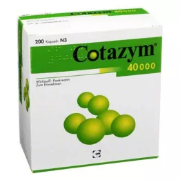 COTAZYM 40 000 pellet gastrisk -resistente kapsler, 200 stk