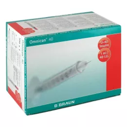 OMNICAN Insulinsprøyte 1 ml U40 med kanyle 0,30x8 mm enkel, 100X1 stk