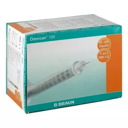 OMNICAN Insulinsprøyte 1 ml U100 med kanyle 0,30x12 mm, 100X1 stk