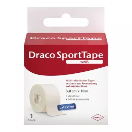 DRACO TAPEVERBAND 3,8 cmx10 m hvit, 1 stk