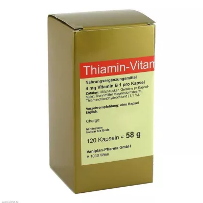 THIAMIN Vitamin B1 kapsler, 120 stk THIAMIN Vitamin B1 kapsler, 120 stk