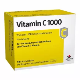 VITAMIN C 1000 filmdrasjerte tabletter, 50 stk