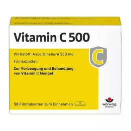 VITAMIN C 500 filmdrasjerte tabletter, 50 stk