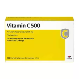 VITAMIN C 500 filmdrasjerte tabletter, 100 stk