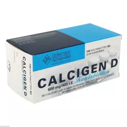 CALCIGEN D 600 mg/400 I.E. tyggetabletter, 100 stk