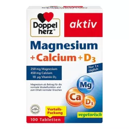 DOPPELHERZ Magnesium+Calcium+D3 tabletter, 100 stk