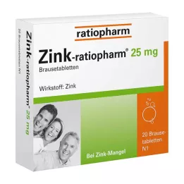 ZINK-RATIOPHARM 25 mg brusetabletter, 20 stk