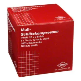 Spalte komprimerer gasbind 5x5cm, 25x2 stk