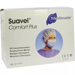 Munnguard kirurgi ansiktsmaske z. Bind blå, 50 stk