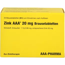 ZINK AAA 20 mg brusende tabletter, 20 stk