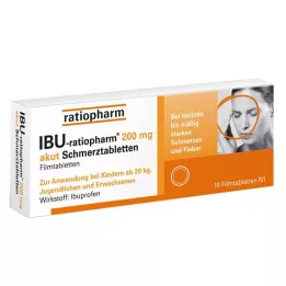 IBU-RATIOPHARM 200 mg akutte smertetabletter, filmdrasjerte tabletter, 10 stk