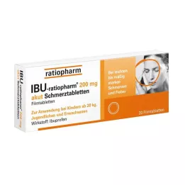 IBU-RATIOPHARM 200 mg akutte smertetabletter, filmdrasjerte tabletter, 20 stk