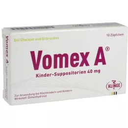 VOMEX A Childrens Suppositories 40 mg, 10 stk