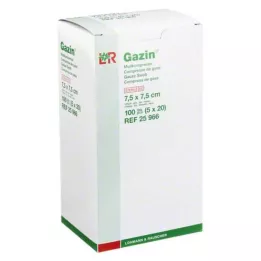 GAZIN Gasbind 7,5x7,5 cm steril 12-lags, 5X20 stk