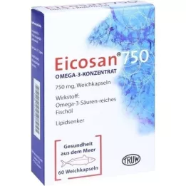 EICOSAN 750 Omega-3 Konsentrat myke kapsler, 60 stk