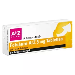 FOLSÄURE AbZ 5 mg tabletter, 20 stk