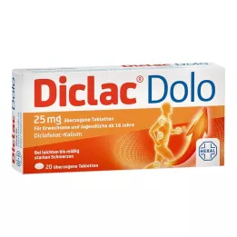 DICLAC Dolo 25 mg drasjerte tabletter, 20 stk