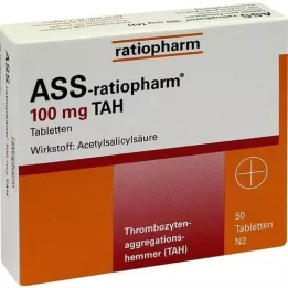 ASS-ratiopharm 100 mg TAH tabletter, 50 stk