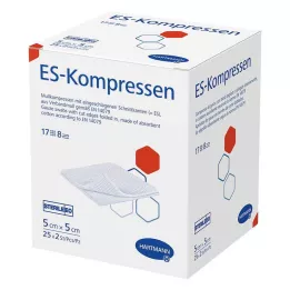 ES-KOMPRESSEN steril 5x5 cm 8-veis, 25X2 stk