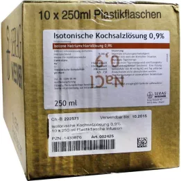 ISOTONISCHE Saltoppløsning 0,9 % plastinf