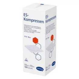 ES-KOMPRESSEN Unsteril 7,5x7,5 cm 16 ganger, 100 stk