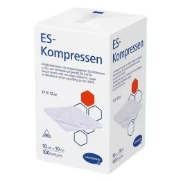 ES-KOMPRESSEN usteril 10x10 cm 12-veis, 100 stk