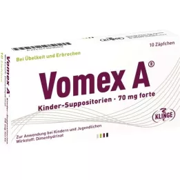 VOMEX A Childrens Suppositories 70 mg Forte, 10 stk