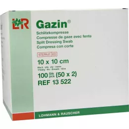 GAZIN Spaltekompresser 10x10 cm sterile 8-lags, 50X2 stk