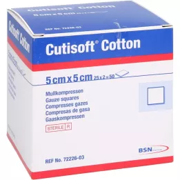 CUTISOFT Bomullskompress 5x5 cm steril, 25X2 stk