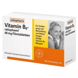VITAMIN B6-RATIOPHARM 40 mg filmdrasjerte tabletter, 100 stk