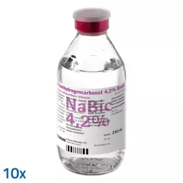 NATRIUMHYDROGENCARBONAT 4,2% infusjonsløsning, 10x250 ml