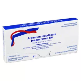 ARGENTUM METALLICUM praeparatum D 6 ampuller, 8 stk