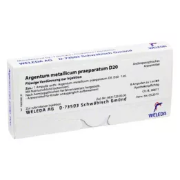 ARGENTUM METALLICUM Praeparatum D 20 ampuller, 8 stk