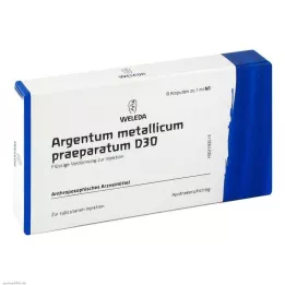 ARGENTUM METALLICUM Praeparatum D 30 amponer, 8 stk