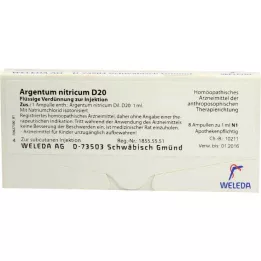 ARGENTUM NITRICUM D 20 Ampoules, 8x1 ml
