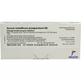 AURUM METALLICUM PRAEPARATUM D 6 Ampoules, 8 stk
