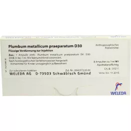 PLUMBUM METALLICUM Praep. D 30 ampuller, 8x1 ml
