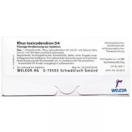 RHUS TOXICODENDRON D 30 Ampoules, 8x1 ml