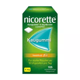 NICORETTE 4 mg FreshFruit Kaugummi, 105 stk